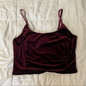 velvet cropped tank top